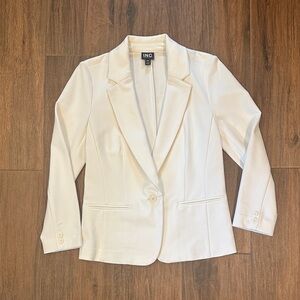 INC International Concepts Women's Elegant Structured Cream Blazer
